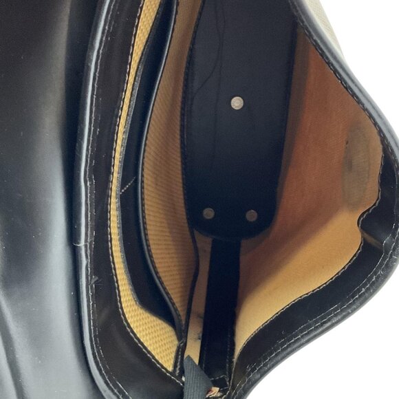 Dooney & Bourke Tan Black Canvas Leather Crossbody Bag Adjustable Strap - Picture 5 of 16